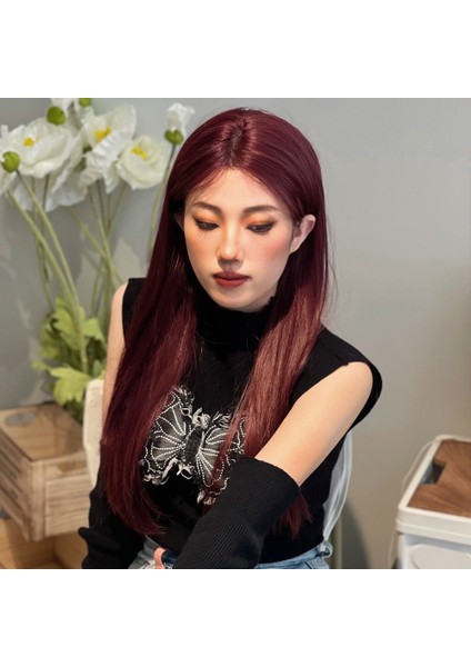 Kızıl Kahverengi Düz Tül Peruk fiyatları