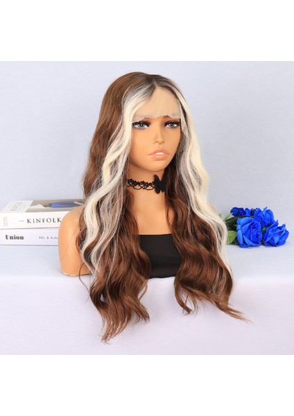 Açık Kahverengi / Platin Perçemli Su Dalgalı Tül Peruk fiyatları