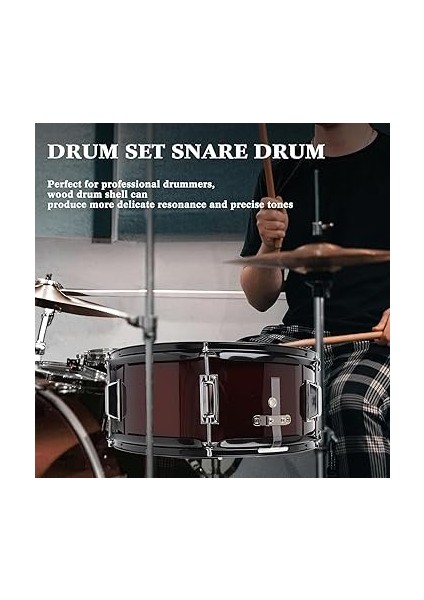 Trampet, Mavi Şeffaf Polyester Davuluna Sahip Profesyonel Şarap Kırmızı Metal Kabuk Davulu, Özellikle Profesyoneller Için Herhangi Bir Seviyedeki Davulcular Için Uygun fiyatları