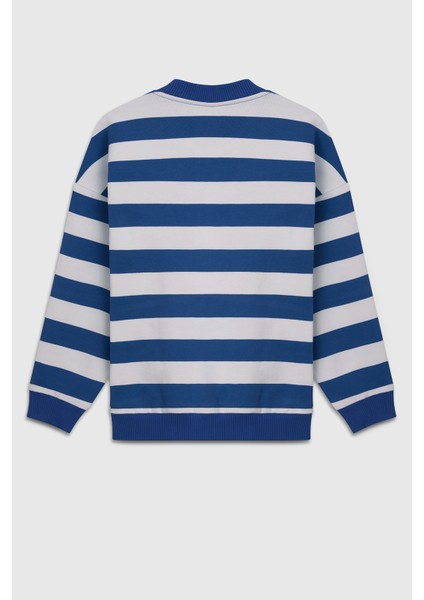 Pamuklu Regular Fit Bisiklet Yaka Çizgili Sweat Erkek Çocuk Sweat BNTB23297 fiyatları