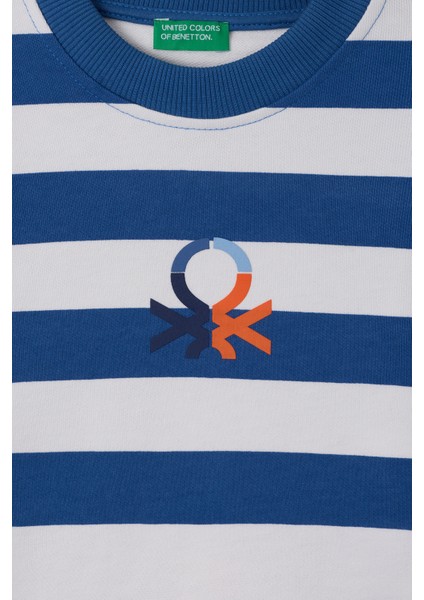 Pamuklu Regular Fit Bisiklet Yaka Çizgili Sweat Erkek Çocuk Sweat BNTB23297 fırsatları