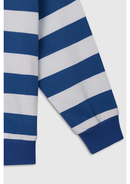 Pamuklu Regular Fit Bisiklet Yaka Çizgili Sweat Erkek Çocuk Sweat BNTB23297 indirimleri