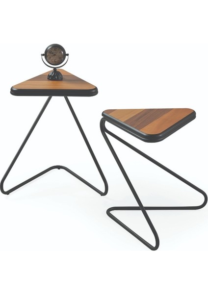 2’li Zigon Sehpa 504 – Ahşap Tabla, Metal Ayak fiyatları