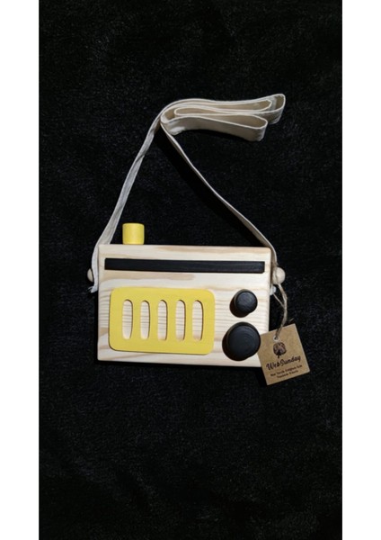 Ahşap Çocuk Oyuncağı, Retro Dekoratif Radyo, Sarı Civciv, Kız-Erkek Nostalji Keyfi