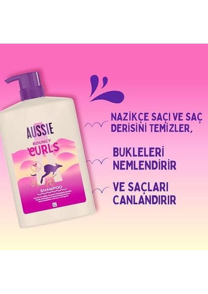 Aussie Bouncy Curls Dalgalı ve Kıvırcık Saçları Arındıran ve Nemlendiren Şampuan 1000ML