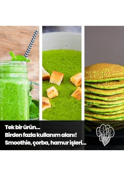 Egeye Dönüş Ispanak Tozu - 100 Gr. (Öğütülmüş Kuru Ispanak - Doğal Yeşil Renk Verici - Glütensiz Bebek Gıdası)