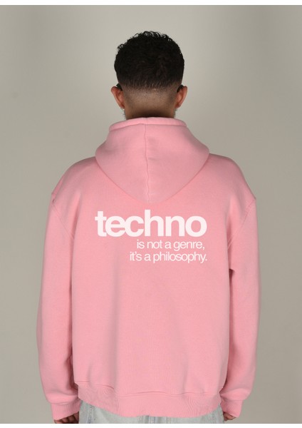 Tech Baskılı Kapüşonlu Sweatshirt