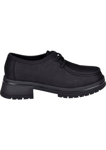 Hakiki Deri Bağcıklı Kadın Ayakkabı BEE-5547 Siyah Nubuk fiyatları