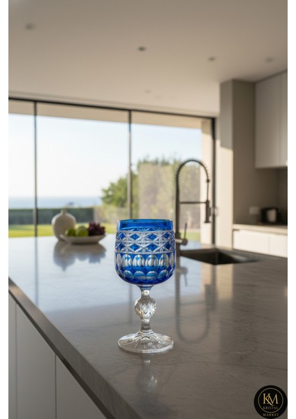 El Yapımı Kristal Haven Desen Bardak