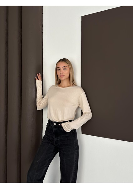 Kadın Uzun Kollu Bisiklet Yaka Penye Body fiyatları