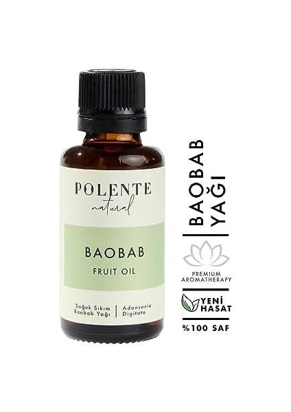 Polente Natural - Baobab Yağı - Soğuk Sıkım (30 Ml)