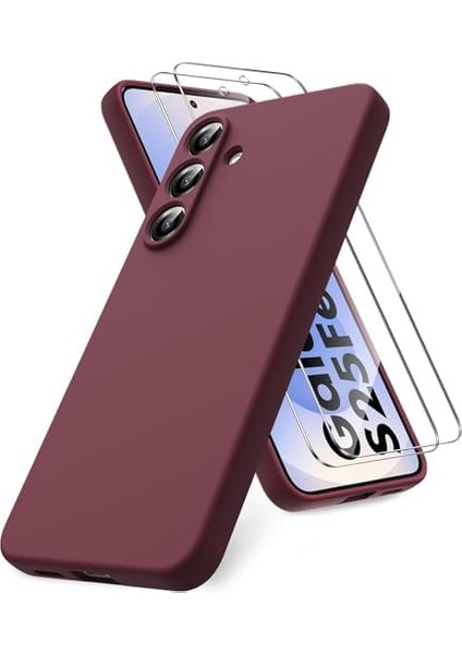 Galaxy S25 Fe Uyumlu Kılıf + 2’li Temperli Cam Ekran Koruyucu | Yumuşak Tpu Likit Silikon, Darbeye Dayanıklı Şok Emici Koruma Kılıfı (Mor) modelleri