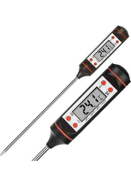 Dijital Ekranlı Mutfak Termometresi Dijital Termometre Sıcaklık Ölçer Et Süt Derece Ölçer
