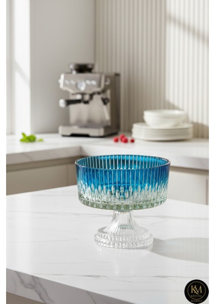 Kristal Kesme Damla Dekor El Işçiliği Cam Kase