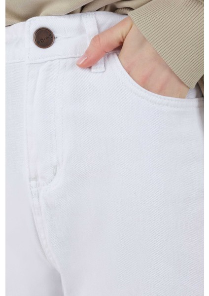 Mom Comfort Jean Beyaz