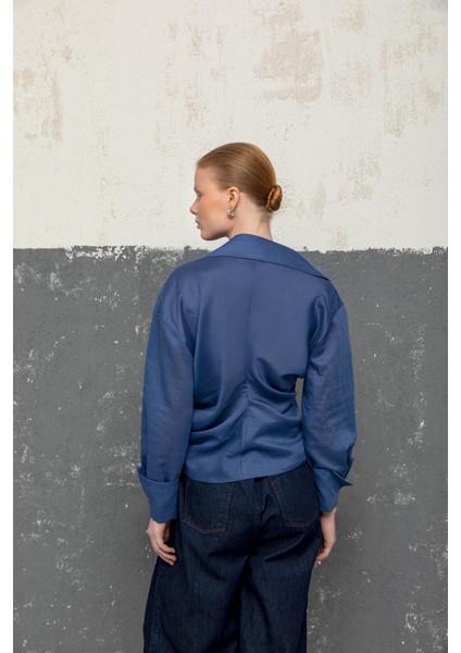 Asimetrik Düğmeli Bluz 26W10818