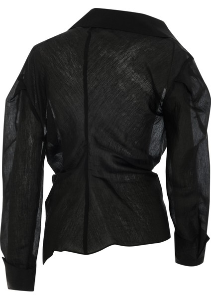 Asimetrik Düğmeli Bluz 26W10818 fiyatları