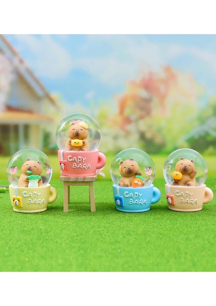 Mini Işıklı Capybara Fincan Kar Küresi