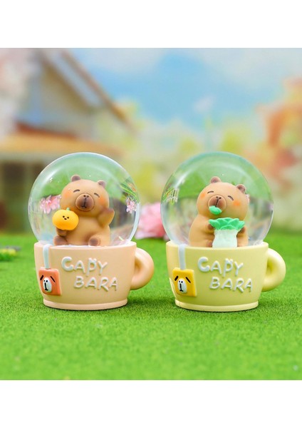 Mini Işıklı Capybara Fincan Kar Küresi modelleri