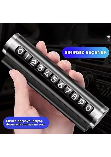 Numaratör Araç Içi Park Telefon Numarası - Çevirmeli Dayanıklı Parkmatik Torpido Üstü Araba Telefon Numaralık - Oto Aksesuar Numaramatik indirimleri