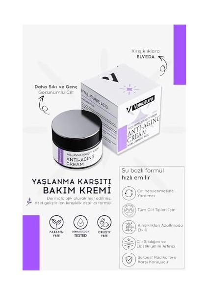 Yaşlanma Karşıtı Krem Kırışıklık Önlemeye Yardımcı Besleyici Onarıcı Anti-Aging Krem