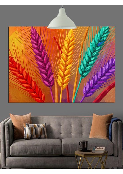 Renkli Buğday Başakları Sanat Dekoratif Kanvas - Mdf Ahşap Tablo modelleri