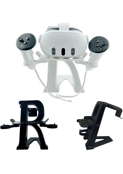 Quest 3/pro Vr Kulaklık Masa Standı Ekran Tutucu ve Denetleyici Desteği (Siyah)