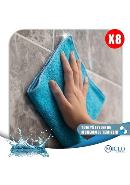 Cleanıng | Mikrofiber Temizlik Bezi | Klasik Serii | 250 Gsm |, Mutfak Bezi | Bulaşık Kurulama Bezi | 4 Renk X8 Adet modelleri