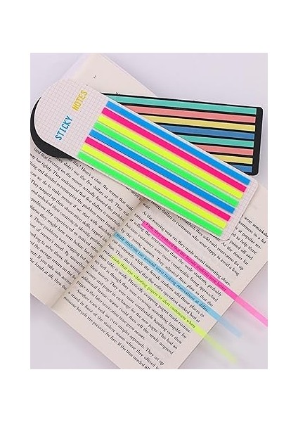 Sticky Notes Şeffaf Renkli Yapışkan Postit Not Kağıdı Etiketi Uzun Şeritler (Mavi) modelleri