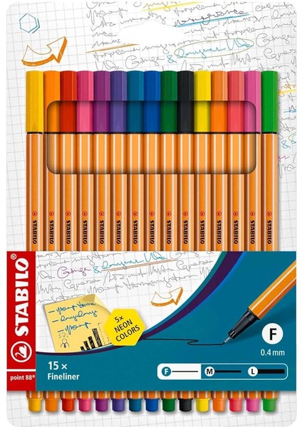 Point 88 10 + 5 Floresan Renk Askılı Paket