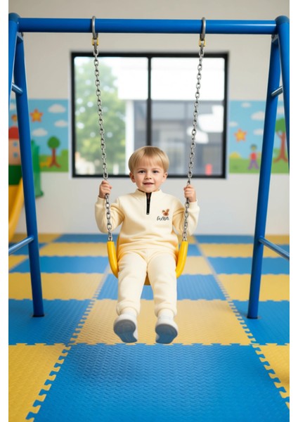 Erkek Çocuk Kışlık Örme Fermuarlı Baskılı Takım Kaliteli Şık Rahat Günlük