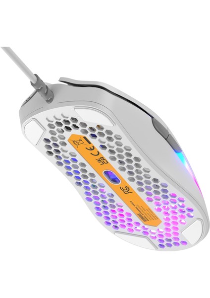 Model O Eternal Rgb Kablolu Gaming Mouse - 55G Ağırlık - Kişiselleştirilebilir Rgb - 6 Tuş - 12K Dpı - Beyaz- GLO-OE-W-WHT