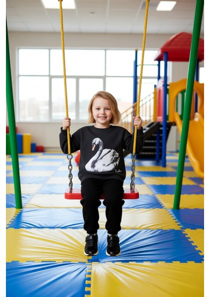 Kız Çocuk Şardonlu Kuş Desenli Örme Alt Üst Takım Kaliteli Şık Rahat Günlük