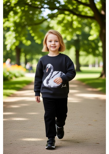 Kız Çocuk Şardonlu Kuş Desenli Örme Alt Üst Takım Kaliteli Şık Rahat Günlük modelleri