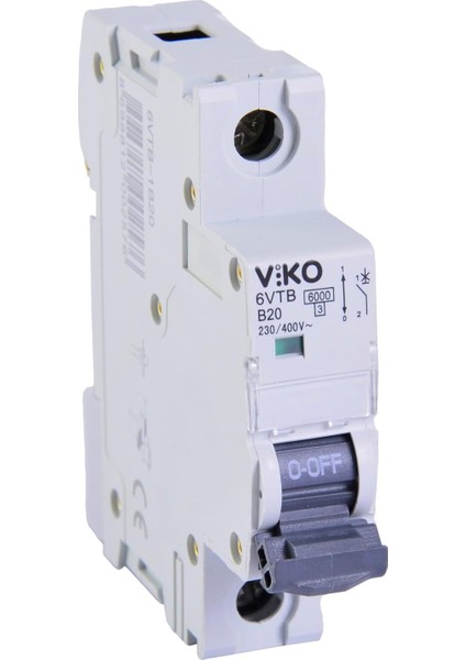 6VTB-1B20 Otomatik Sigorta 6ka B Tipi 1 Kutup 20A