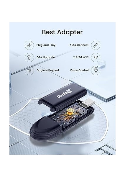 Oem Kablolu Carplay ve Oem Kablolu Android Auto Için Mini Se Pro Kablosuz Adaptör, Ios 10 ve Android 10 ve Üzeri ile Uyumlu, Hızlı Bağlantı, Gecikme Yok - Koyu Mavi modelleri