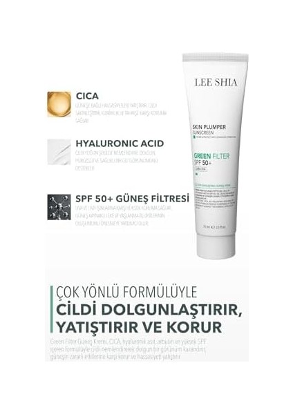 Lee Shia Cilt Dolgunlaştırıcı 50+ Spf Güneş Kremi - 75 ml (Cica, Hyalüronik Asit, Niasinamid) fiyatları