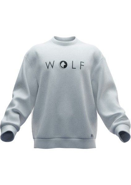 Wolf Yazılı Rahat Kalıp Unisex Sweatshirt