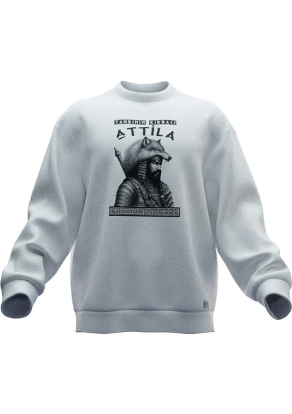 Attila (Tanrının Kırbacı) Baskılı Oversıze Sweatshırt (Unısex)