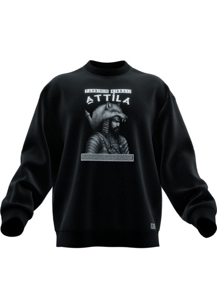 Attila (Tanrının Kırbacı) Baskılı Oversıze Sweatshırt (Unısex)