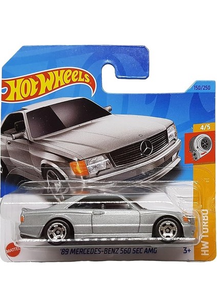 Wheels - ´89 Mercedes-Benz 560 Sec Amg - Hw Turbo 4/5 - HKK85 - Kısa Kart - Gümüş Metalik - Mattel 2023