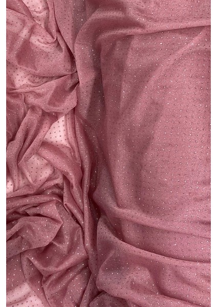 Litaetrend Yağmur Damlası Simli Abiye Elbise Şallık Tül Kumaş Gül Kurusu 32-H fiyatları