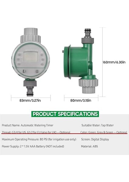 Otomatik Sulama Zamanlayıcısı Programlanmış Bahçe Sulama Zamanlayıcısı Pille Çalışan Çim Tarım Arazileri Avlu Sera Için Akıllı Su Sulama Kontrol Cihazı Genel fiyatları