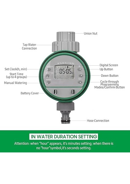 Otomatik Sulama Zamanlayıcısı Programlanmış Bahçe Sulama Zamanlayıcısı Pille Çalışan Çim Tarım Arazileri Avlu Sera Için Akıllı Su Sulama Kontrol Cihazı Genel modelleri