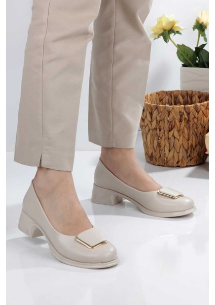 Kadın Topuklu Kare Tokalı Babet fiyatları