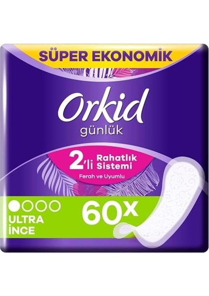 Orkid Yaprak Günlük Ped Normal Süper Ekonomik Paket 60 Ped