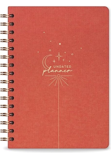 Spiralli Keten Süresiz Planlayıcı Ajanda Mercan indirimleri