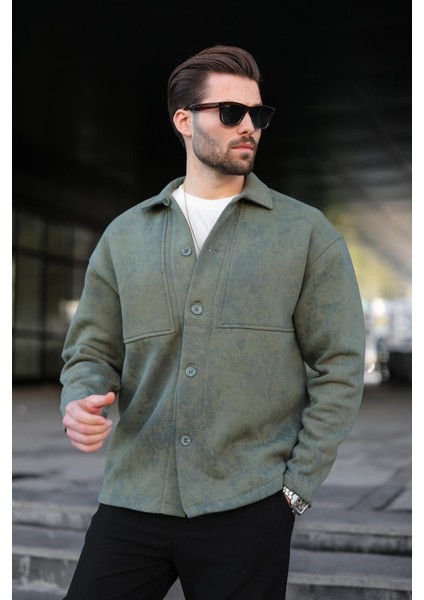 Haki Içi Polarlı Gömlek Ceket E6767