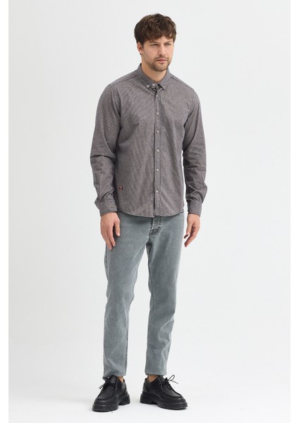 Erkek Pitikare Melanj Desenli Regular Fit Uzun Kollu Gömlek modelleri