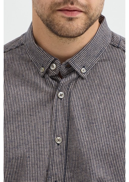 Erkek Pitikare Melanj Desenli Regular Fit Uzun Kollu Gömlek fırsatları
